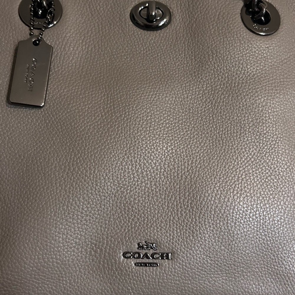 Coach Taupe Leather Tote Bag - Picture 4 of 6